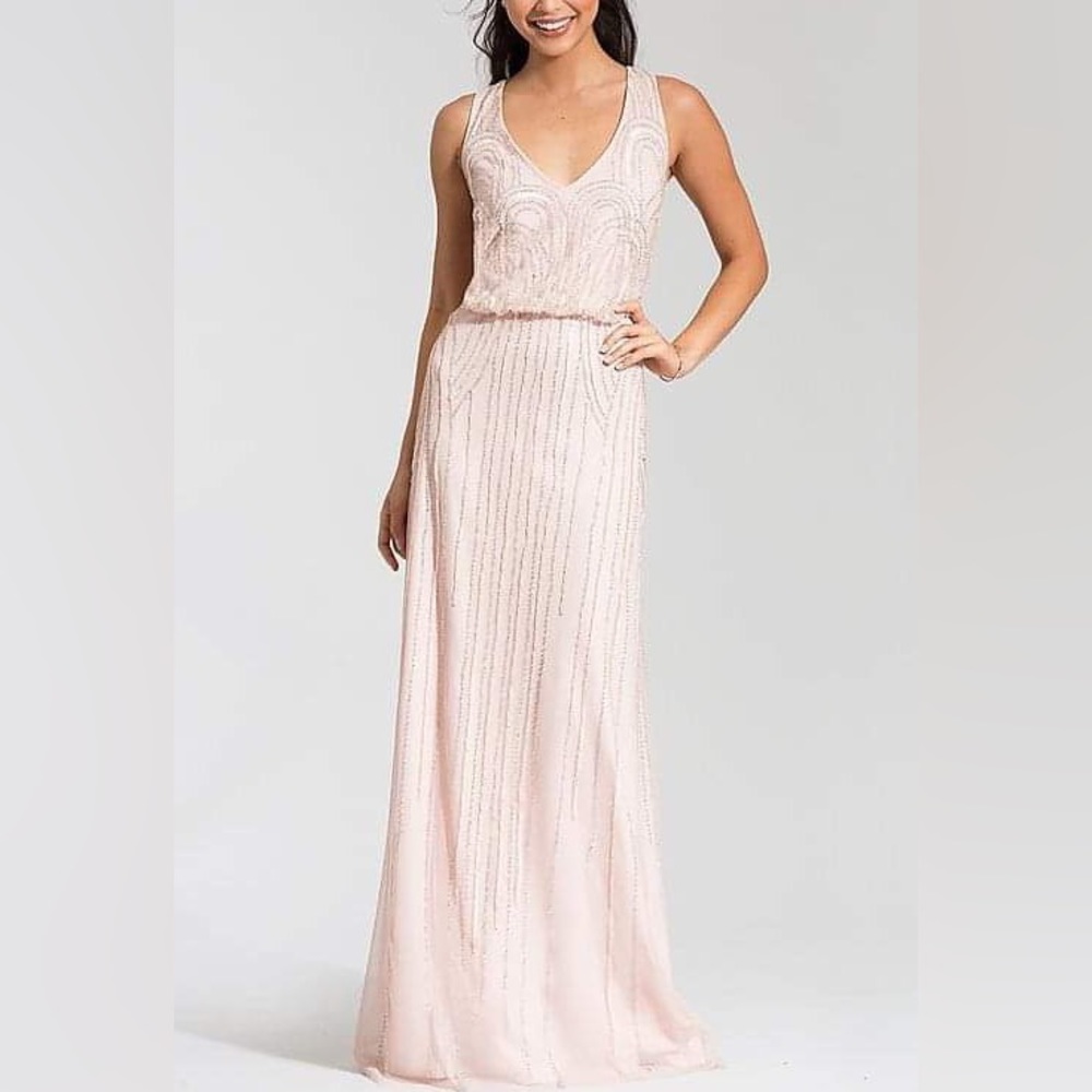 Adrianna Papell full length beaded gown